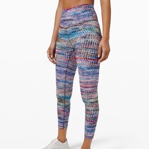 Lululemon Digital Oasis White Multi Bra and Legging Set